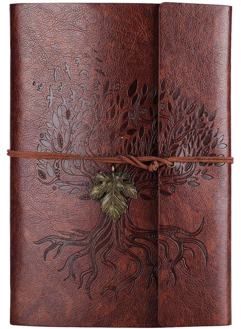 PU Leather Journal Notebook  Refillable Travel Vintage Writing Journals Diary  Gifts for Women  Men  Teen Girls and Boys  100GSM Lined Paper 160 Pages(Brown  A5 9.2 "" x 6.5 "")